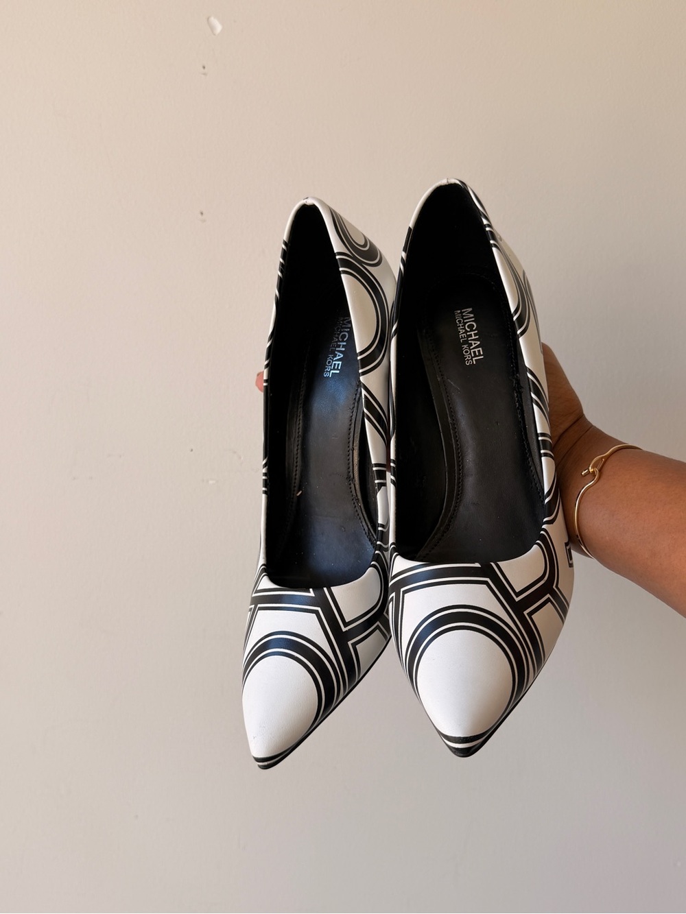 MICHAEL Michael Kors Black & White Graphic Pointed-Toe Pumps